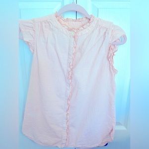 LOFT Gingham Ruffle Top